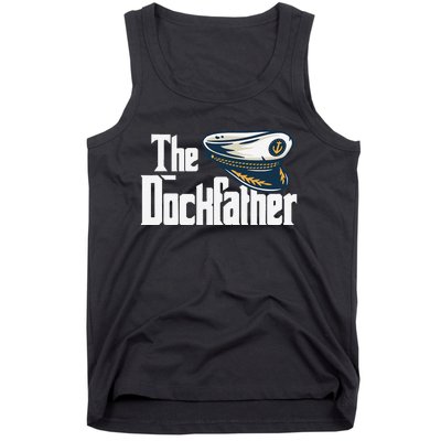 The Dockfather Funny Boating Fishing Boat Dad Captain Boater Tank Top