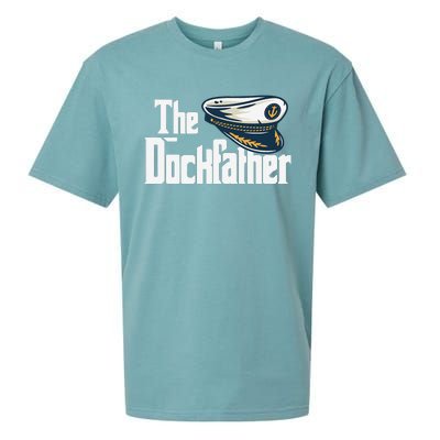 The Dockfather Funny Boating Fishing Boat Dad Captain Boater Sueded Cloud Jersey T-Shirt