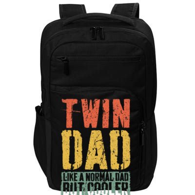 Twin Dad FatherS Day Dad Of Twins Impact Tech Backpack