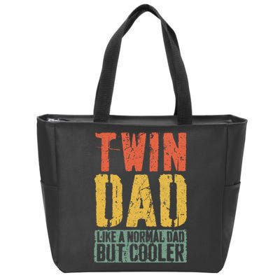 Twin Dad FatherS Day Dad Of Twins Zip Tote Bag