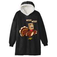 Thanksgiving Dog Funny Fake Dog Woof Thanksgiving Turkey Hooded Wearable Blanket