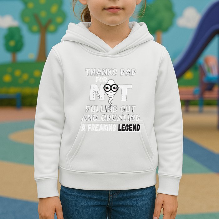 Thanks Dad For Not Pulling Out And Creating A Legend Father Kids Hoodie