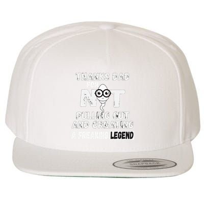 Thanks Dad For Not Pulling Out And Creating A Legend Father Wool Snapback Cap