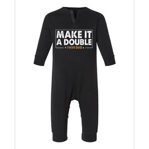 Twin Dad Fathers Daddy Family Infant Fleece One Piece