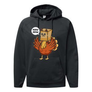 Thanksgiving Day Fake Cat Turkey Meow Performance Fleece Hoodie