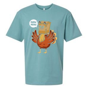 Thanksgiving Day Fake Cat Turkey Meow Sueded Cloud Jersey T-Shirt