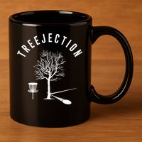 Treejection Disc Golf Funny Sports Tree Disc Golf Player 11oz C Handle Ceramic Mug