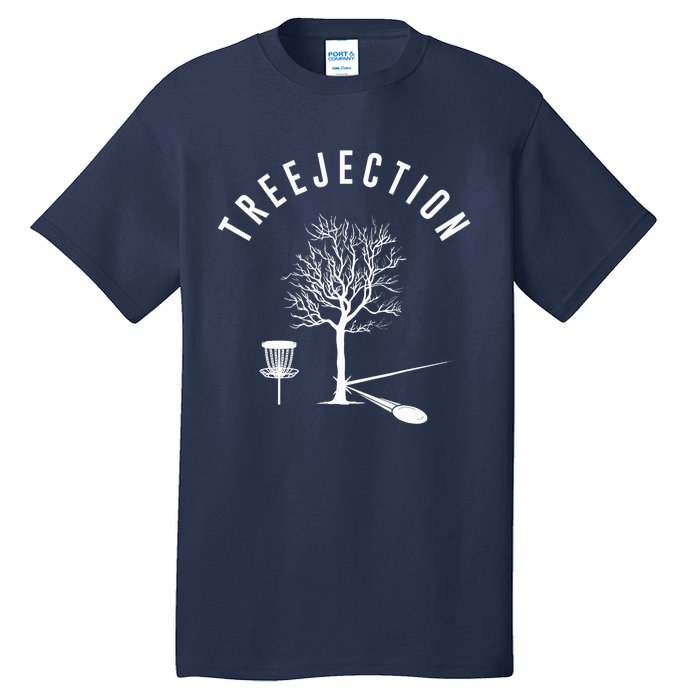 Treejection Disc Golf Funny Sports Tree Disc Golf Player Tall T-Shirt