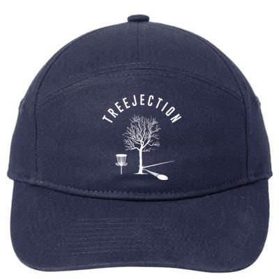 Treejection Disc Golf Funny Sports Tree Disc Golf Player 7-Panel Snapback Hat