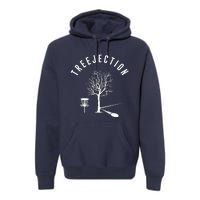 Treejection Disc Golf Funny Sports Tree Disc Golf Player Premium Hoodie