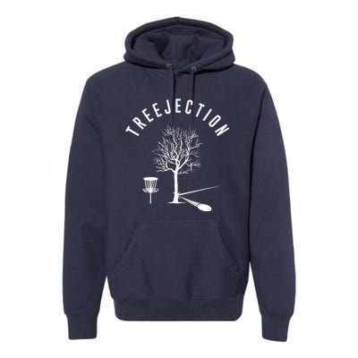 Treejection Disc Golf Funny Sports Tree Disc Golf Player Premium Hoodie