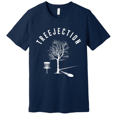 Treejection Disc Golf Funny Sports Tree Disc Golf Player Premium T-Shirt