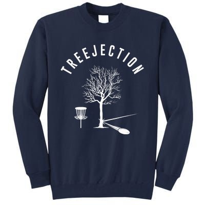 Treejection Disc Golf Funny Sports Tree Disc Golf Player Tall Sweatshirt