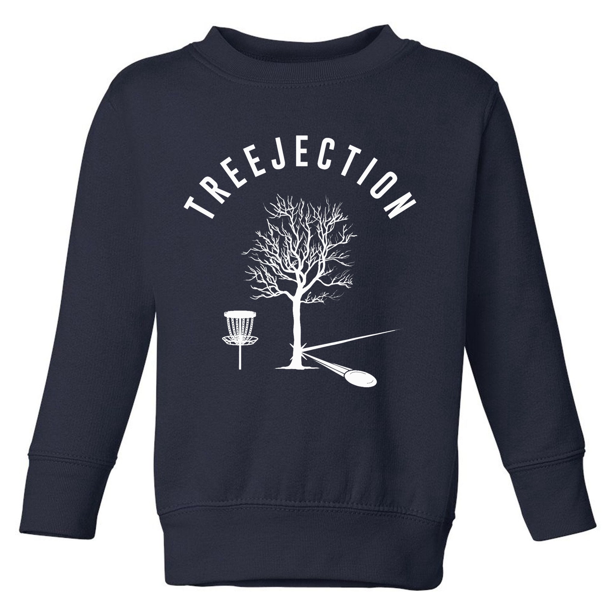 Treejection Disc Golf Funny Sports Tree Disc Golf Player Toddler Sweatshirt