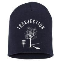 Treejection Disc Golf Funny Sports Tree Disc Golf Player Short Acrylic Beanie