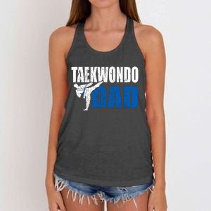 Taekwondo Dad Gift Idea Funny Fan Taekwondo Costume Women's Knotted Racerback Tank