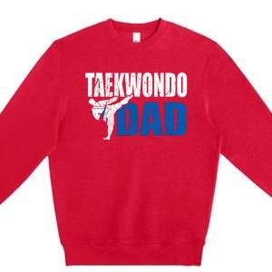 Taekwondo Dad Gift Idea Funny Fan Taekwondo Costume Premium Crewneck Sweatshirt