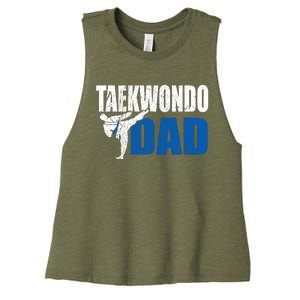 Taekwondo Dad Gift Idea Funny Fan Taekwondo Costume Women's Racerback Cropped Tank