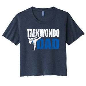 Taekwondo Dad Gift Idea Funny Fan Taekwondo Costume Women's Crop Top Tee