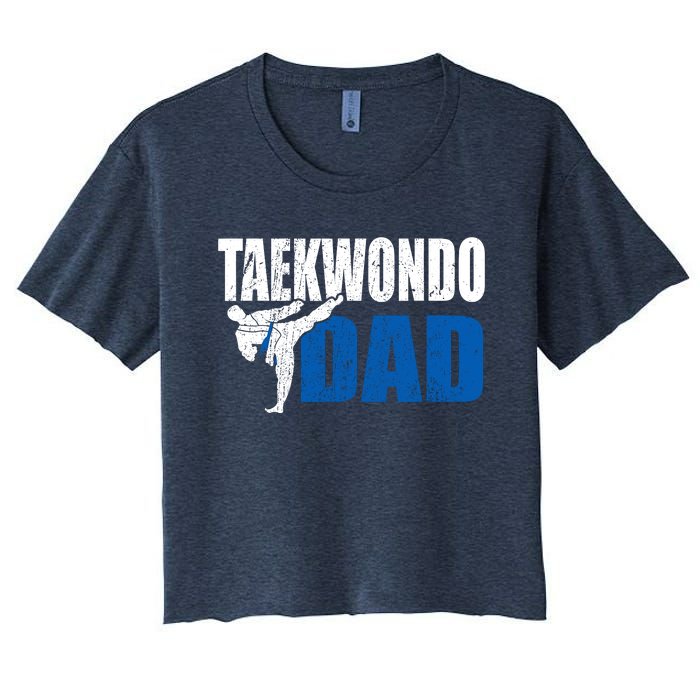 Taekwondo Dad Gift Idea Funny Fan Taekwondo Costume Women's Crop Top Tee