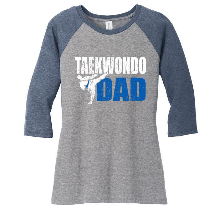 Taekwondo Dad Gift Idea Funny Fan Taekwondo Costume Women's Tri-Blend 3/4-Sleeve Raglan Shirt