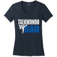 Taekwondo Dad Gift Idea Funny Fan Taekwondo Costume Women's V-Neck T-Shirt