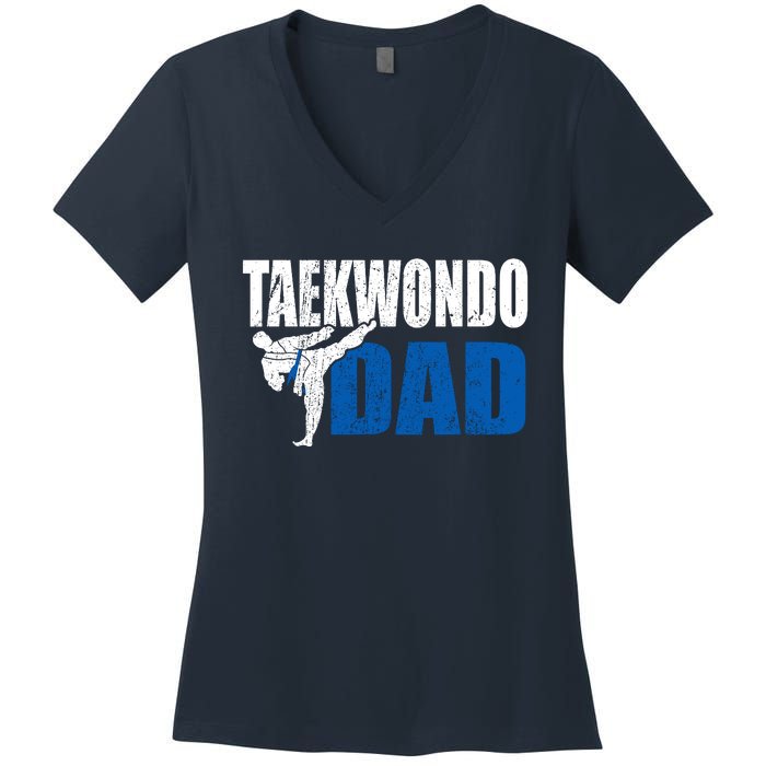 Taekwondo Dad Gift Idea Funny Fan Taekwondo Costume Women's V-Neck T-Shirt