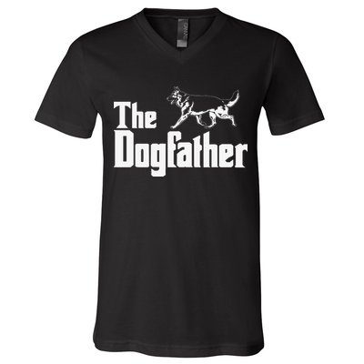 The Dogfather German Shepherd Funny Gift V-Neck T-Shirt