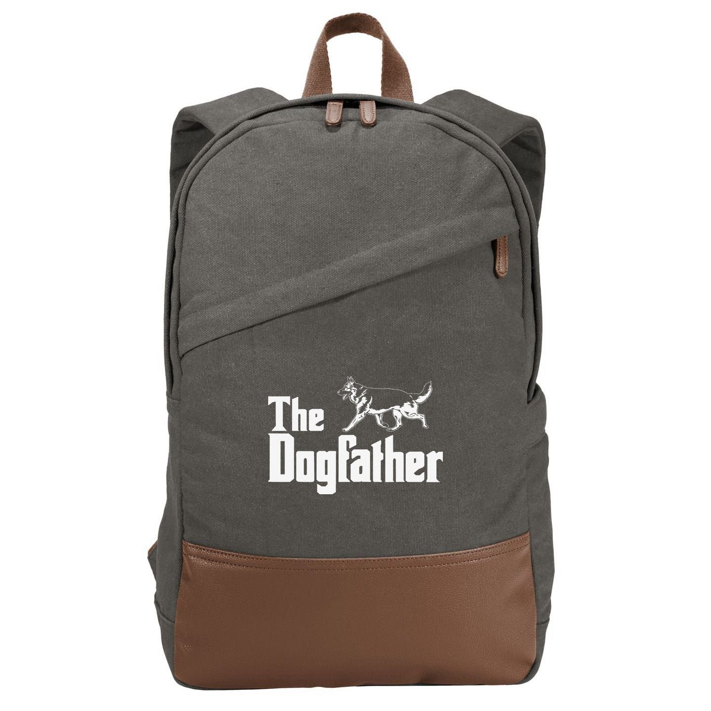The Dogfather German Shepherd Funny Gift Cotton Canvas Backpack