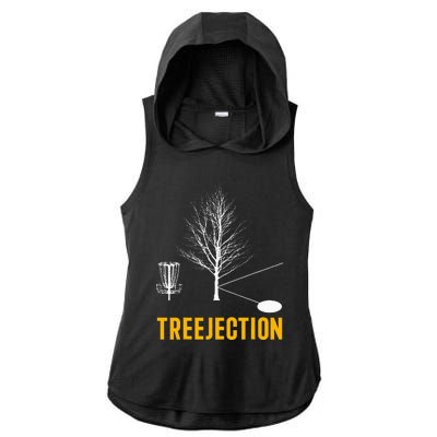 Treejection Disc Golf Disc Golfing Disc Golfer Gift Ladies PosiCharge Tri-Blend Wicking Draft Hoodie Tank