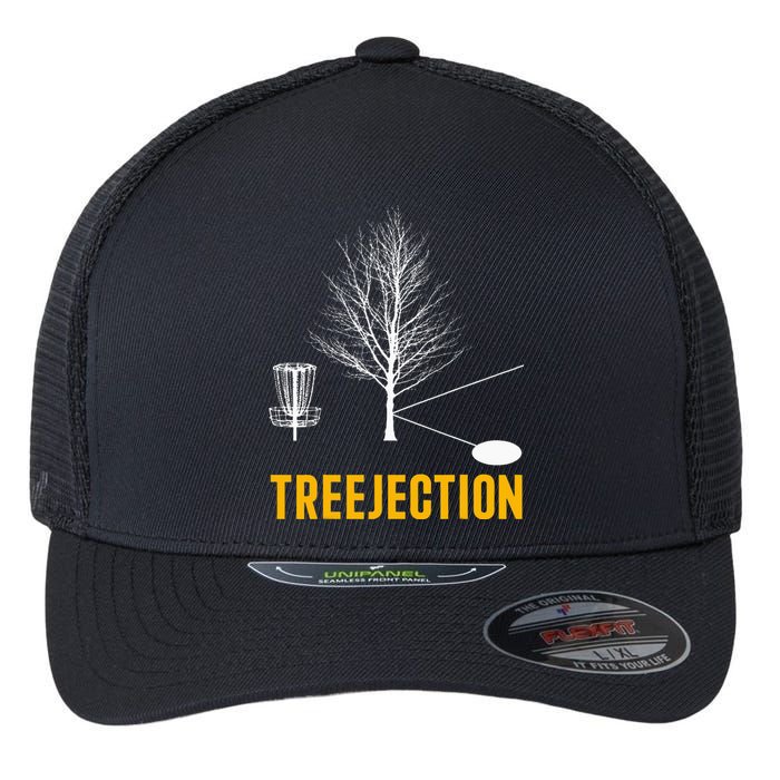 Treejection Disc Golf Disc Golfing Disc Golfer Gift Flexfit Unipanel Trucker Cap