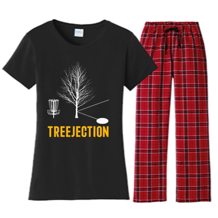 Treejection Disc Golf Disc Golfing Disc Golfer Gift Women's Flannel Pajama Set