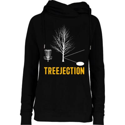 Treejection Disc Golf Disc Golfing Disc Golfer Gift Womens Funnel Neck Pullover Hood