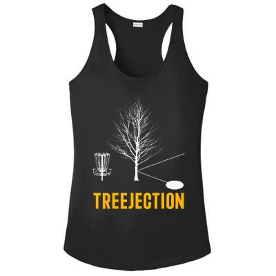 Treejection Disc Golf Disc Golfing Disc Golfer Gift Ladies PosiCharge Competitor Racerback Tank