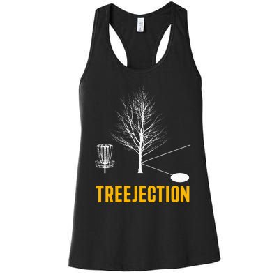 Treejection Disc Golf Disc Golfing Disc Golfer Gift Women's Racerback Tank