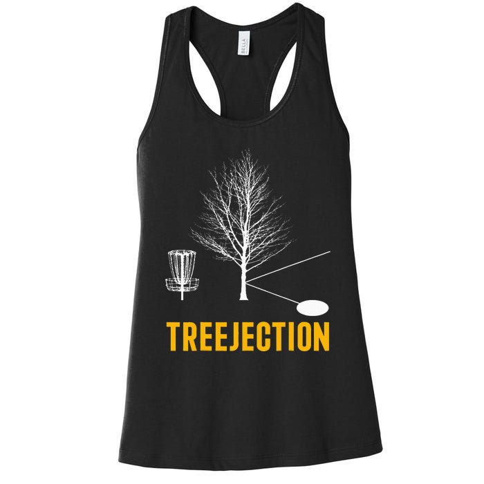 Treejection Disc Golf Disc Golfing Disc Golfer Gift Women's Racerback Tank