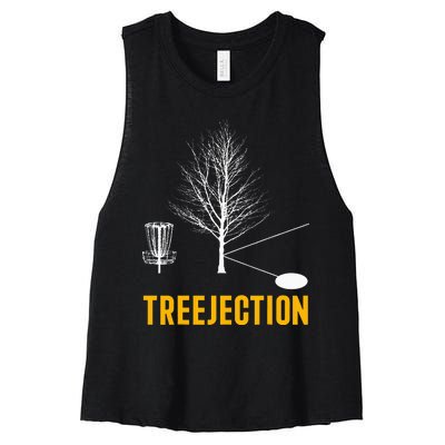 Treejection Disc Golf Disc Golfing Disc Golfer Gift Women's Racerback Cropped Tank