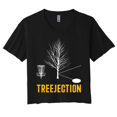 Treejection Disc Golf Disc Golfing Disc Golfer Gift Women's Crop Top Tee