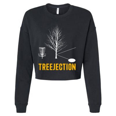 Treejection Disc Golf Disc Golfing Disc Golfer Gift Cropped Pullover Crew