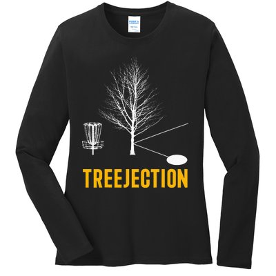 Treejection Disc Golf Disc Golfing Disc Golfer Gift Ladies Long Sleeve Shirt