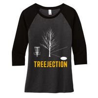 Treejection Disc Golf Disc Golfing Disc Golfer Gift Women's Tri-Blend 3/4-Sleeve Raglan Shirt