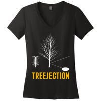 Treejection Disc Golf Disc Golfing Disc Golfer Gift Women's V-Neck T-Shirt