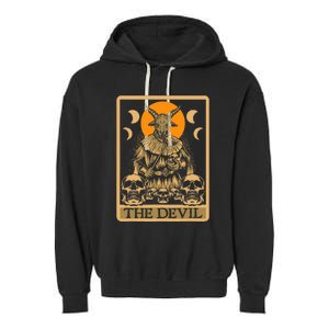 The Devil Gothic Tarot Card Reading Fortune Telling Occult Garment-Dyed Fleece Hoodie