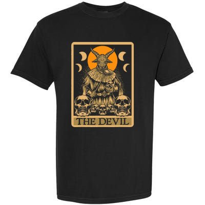 The Devil Gothic Tarot Card Reading Fortune Telling Occult Garment-Dyed Heavyweight T-Shirt