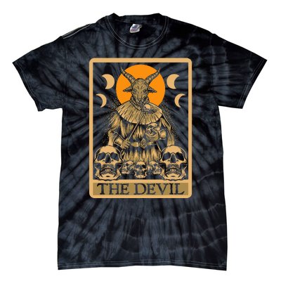 The Devil Gothic Tarot Card Reading Fortune Telling Occult Tie-Dye T-Shirt