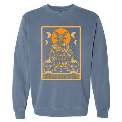 The Devil Gothic Tarot Card Reading Fortune Telling Occult Garment-Dyed Sweatshirt