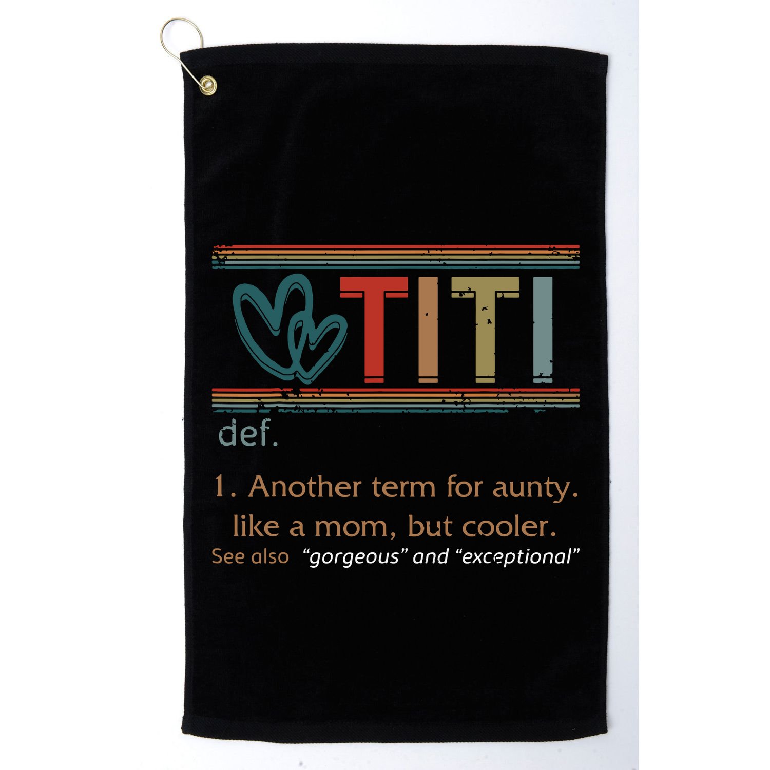 Titi Definition Grandma Mom Mothers Day Vintage Grandparent Golf Towel