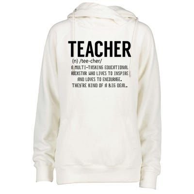 Teacher Definition Gift Teacher Appreciation Gift Womens Funnel Neck Pullover Hood