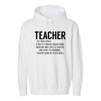 Teacher Definition Gift Teacher Appreciation Gift Garment-Dyed Fleece Hoodie