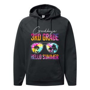 Tie Dye Goodbye 3rd Grade Hello Summer Last Day Of School Performance Fleece Hoodie